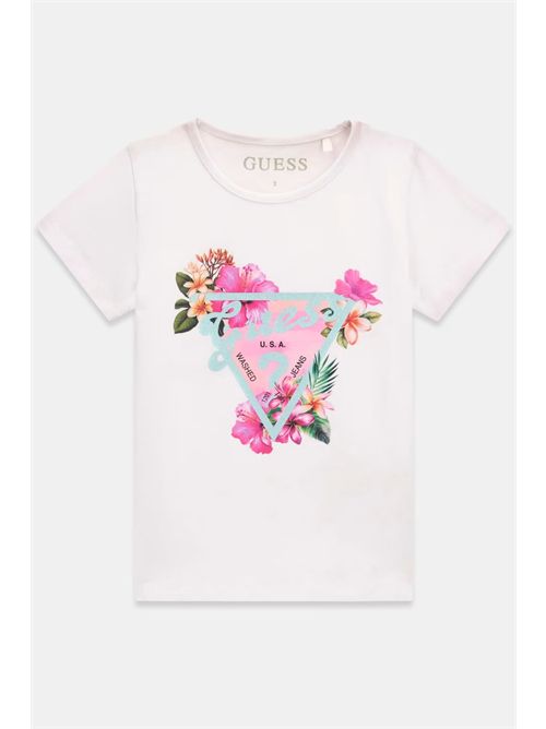T-shirt con logo a triangolo GUESS | K6GI02K6YW4/G011